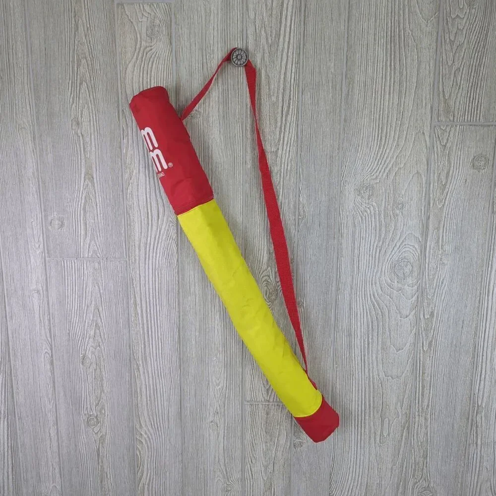 Slim Jim Insulated 6 Can Carrier Adjustable Strap Advertising Red Yellow
